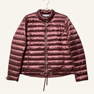 ANTONIO MELANI Down Puffer Jacket Size Large Dark Mauve Pink Cozy Winter